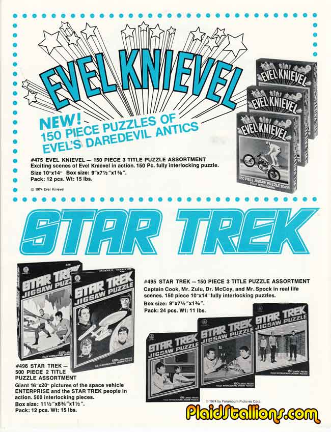 Evel Knievel and Star Trek Puzzles