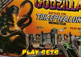 Playsets including Godzilla and Buck Rogers