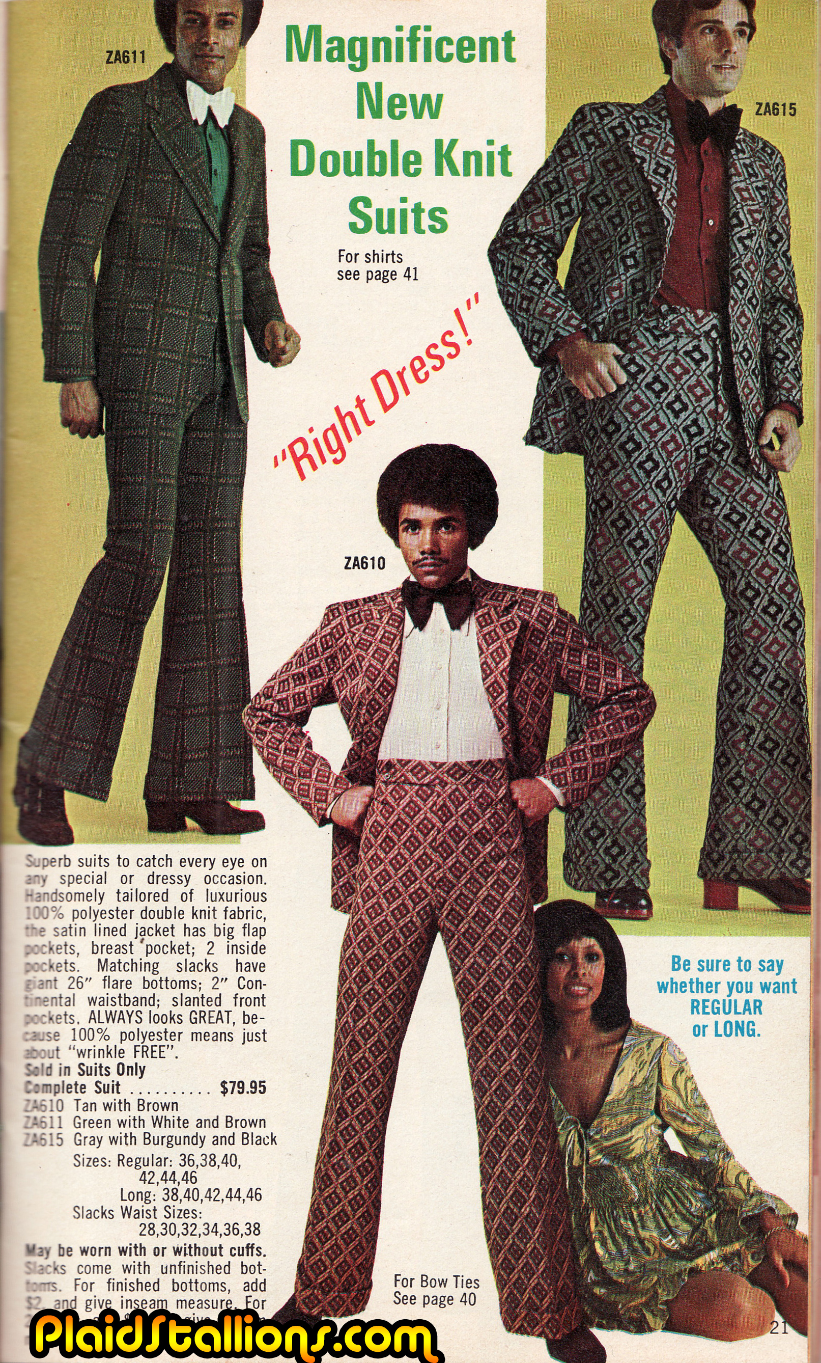 Plaid Stallions : Rambling and Reflections on '70s pop culture: Magnificent  New Double Knit Suits