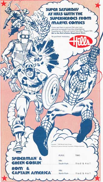 Hill's flyer for Spider-Man Appearance