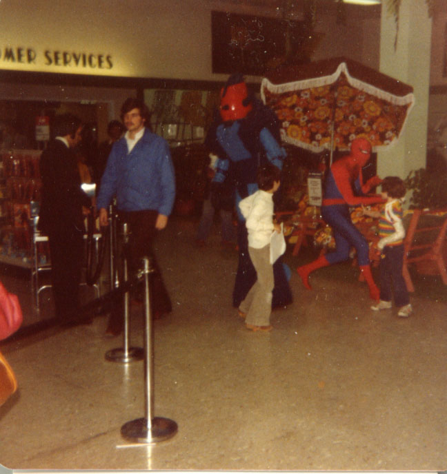 Spiderman hits the mall