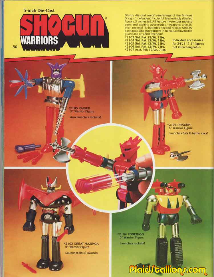 1978 mattel Shogun Warriors catalog