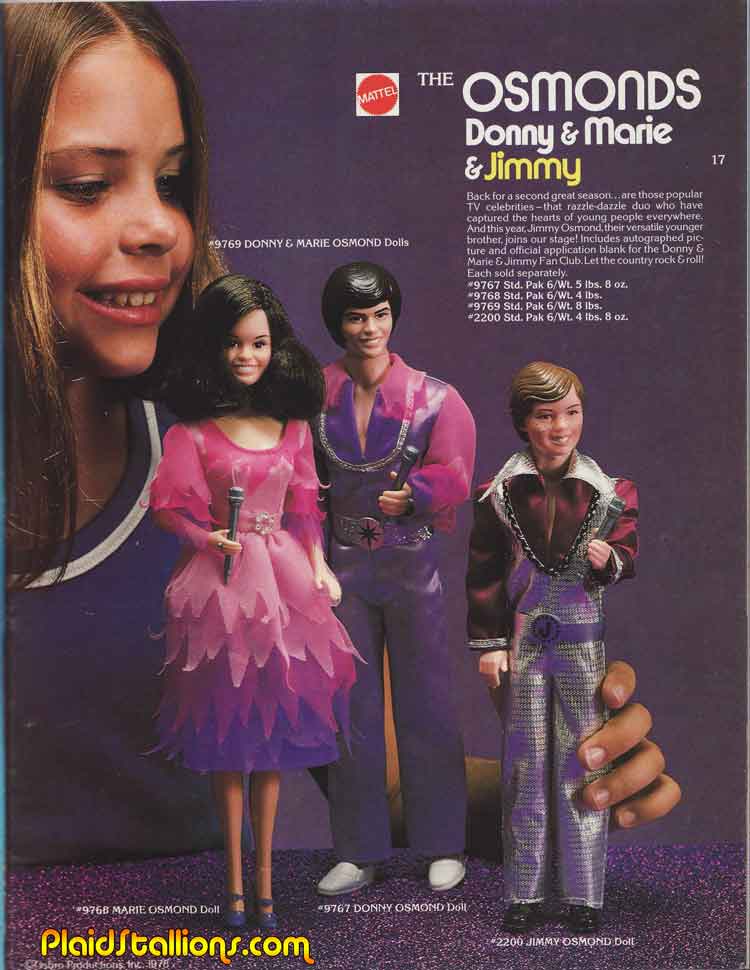 1978 mattel Donny and Marie Osmond catalog