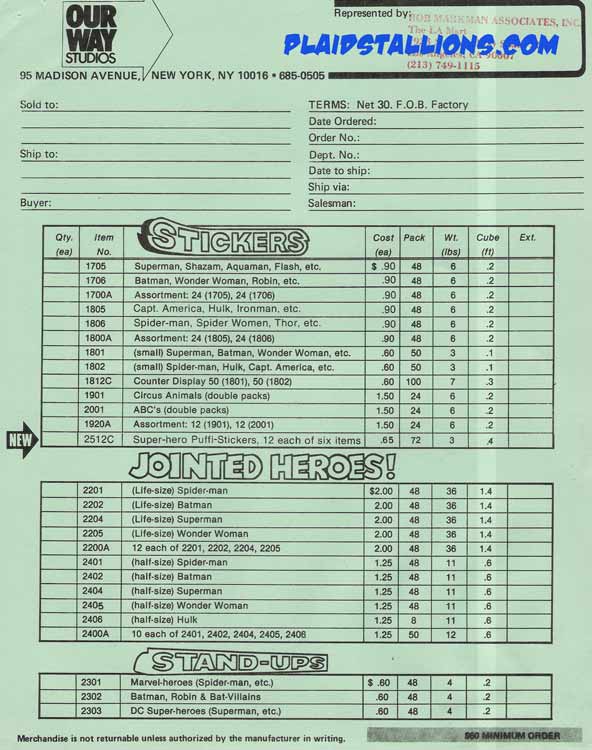 Our Ways Studios Order Form