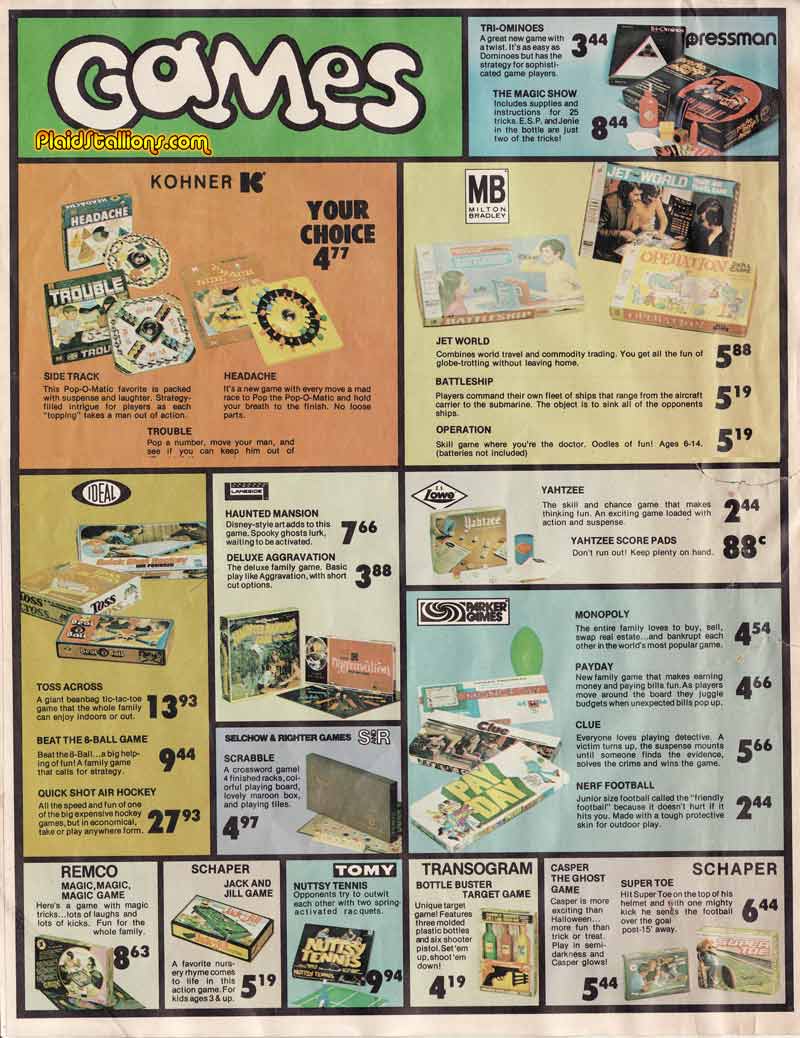 vintage board games from 1975