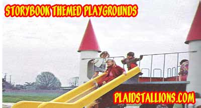 story book themed playground equipment
