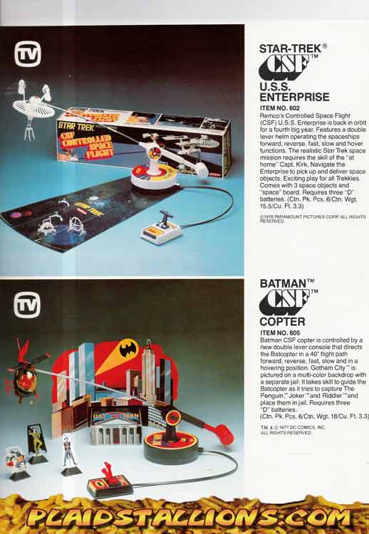 Remco Star Trek and Batman Helicopters