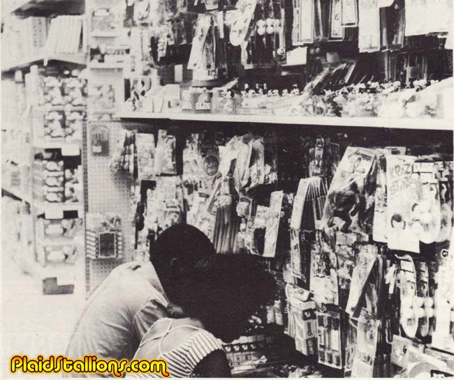 An assortment of Rack Toys in 1979