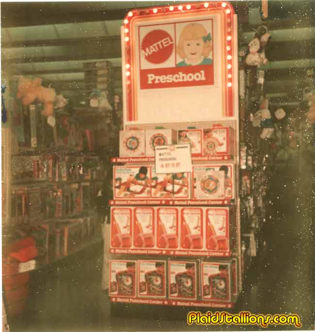 end cap of Mattel preschool toys from 1980